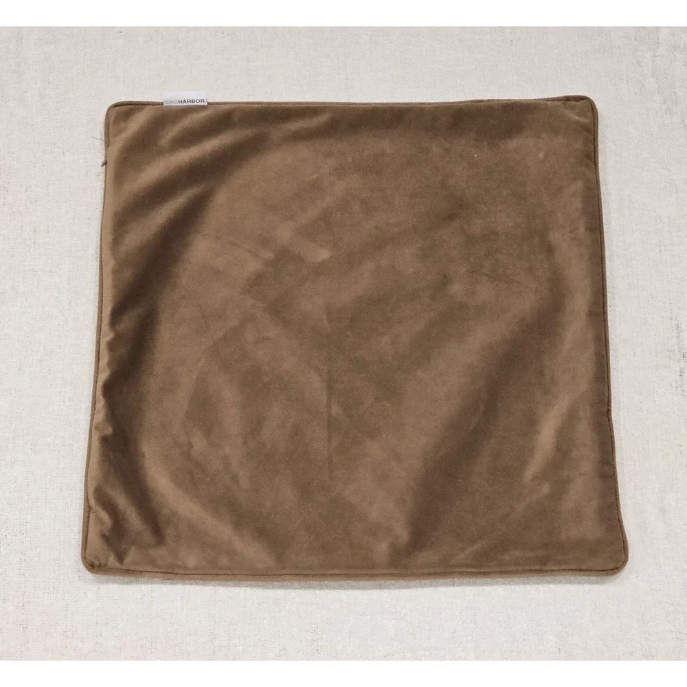 EUC Lot of 2 Quality Faux Wood Grain Feathered Velvet Decorative Pillowcases